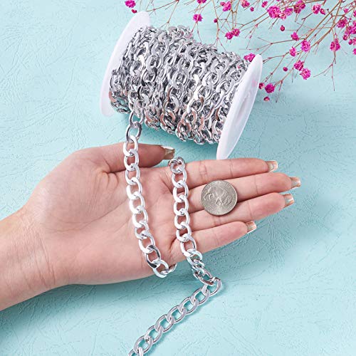 16.4Ft Aluminium Curb kettingen Zilver Vergulde ongelaste Cross Metalen armbanden Kettingen Twist Link Kettingen 13x9mm voor sieraden maken 5