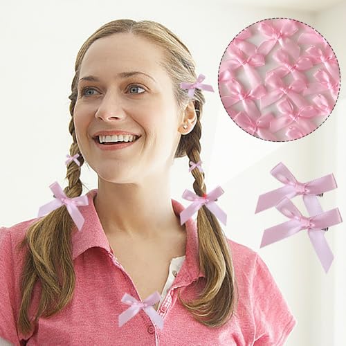 40st boeg hair clips met lange zijdeachtige satijn mini boeg barrettes metalen barrettes haar accessoires grosgrain lint bogen ambachtelijke bogen haarclips bogen 5