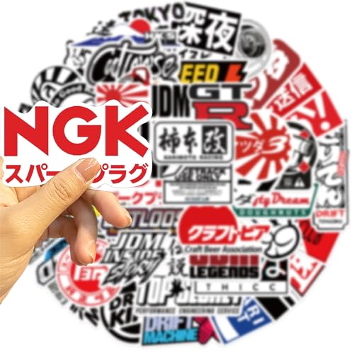 Japan Sticker Set voor tieners Volwassenen 50 stuks Japans waterdicht Vinylstickers Automotor Fiets Skateboard Snowboard Bagage Laptop Koffer Helm Motorfiets Motorrijwiel