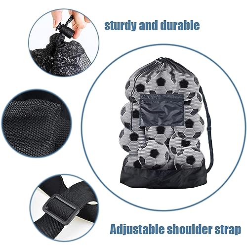 Mesh Drawstring Bag for Balls, Voetbal balzak met schouderband Mesh balzak Extra grote sporttas verstelbare schouderband duiken goederen Organisator zwart (76cmx102cm) 3