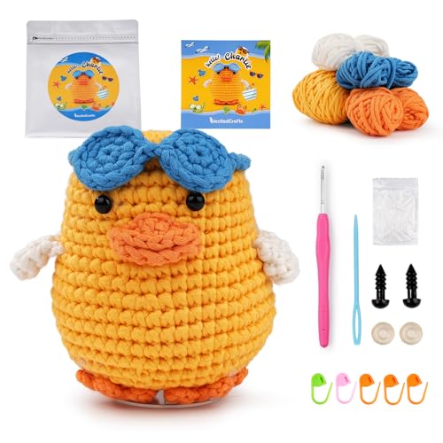 Beginner haak set met video instructies, Amigurumi Starter Set, Complete leren haak met video voor leuke dierenfiguren