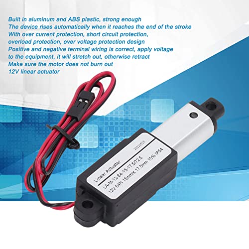 Elektrische Micro Lineaire Actuator Miniatuur DC Voeding Aluminium ABS Mini Motion Actuator voor landbouwmachines 12V (17.5mm)