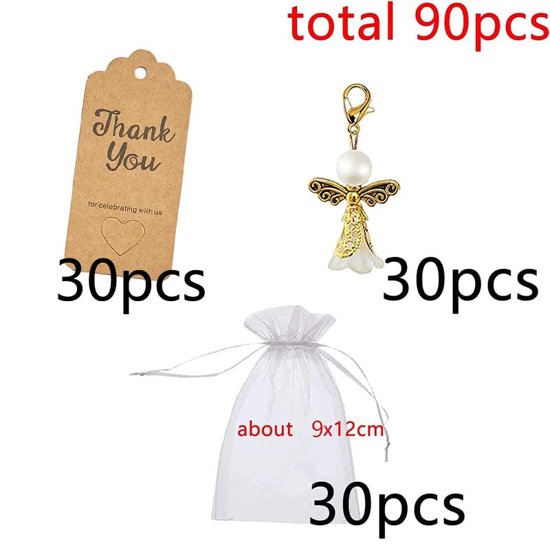 Gast Cadeaus Doop Bruiloft Guardian Angel Keychain Lucky Charm Horseshoe Cadeaus Communie Party Souvenir (A-Gold)