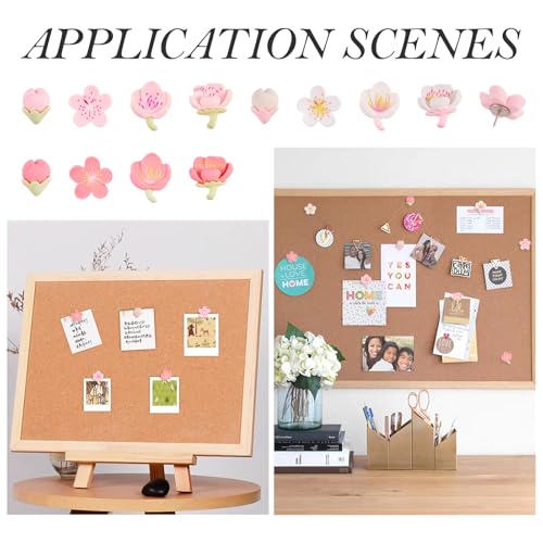 48 st Bloemen Tacks Bloemen Tekenen Pins Leuke Push Pins Set Hars Bloemen Decoratieve Duim Tacks Bulletin Board Tack voor Kaart Cork Board Posters Fotoweergave Office Home 3