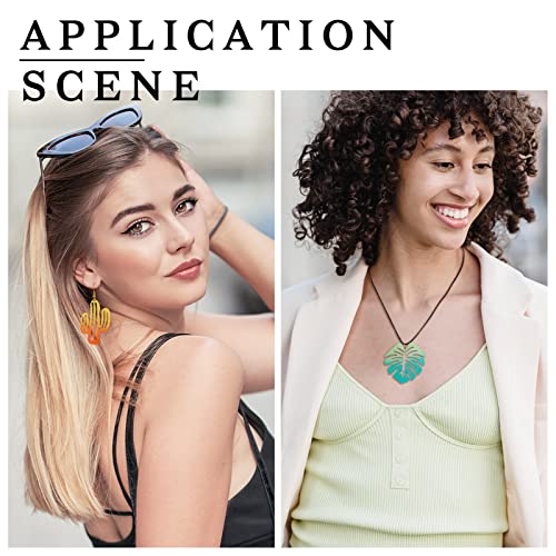 24st Spray Painted Iron Leaf Plants Hanger Gradient Metal Tress Leaves Charm Cactus Tropical Leaf Charm Bangle for DIY Sieraden Craft Maken, IJzer, IJzer 5