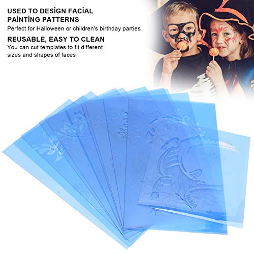 Gezicht Schilderen Stencils 12 stuks DIY Herbruikbare PET Stencils voor Gezicht Schilderen, Tattoo Stencils voor Carnaval, Party, Body Painting, 20 x 12 cm
