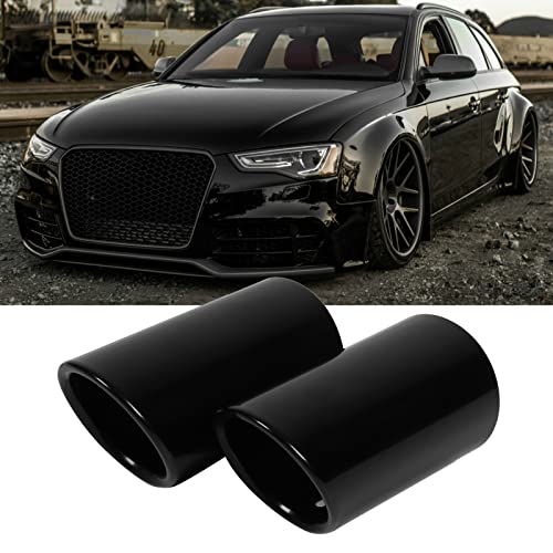 Uitlaattip, roestvrij stalen uitlaattip voor A4 B8 Q5,Gloss Black Uitlaattip Uitlaattip Uitlaatmoffel Tail Throat Uitlaatsysteem,Exhaust Pipe 5