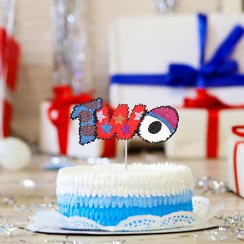 Verjaardag taart Topper, Glitter papier cartoon Street thema feest decoratie schattig cake topper decoratie cartoon thema verjaardag decoraties voor jongens & meisjes (twee) 5