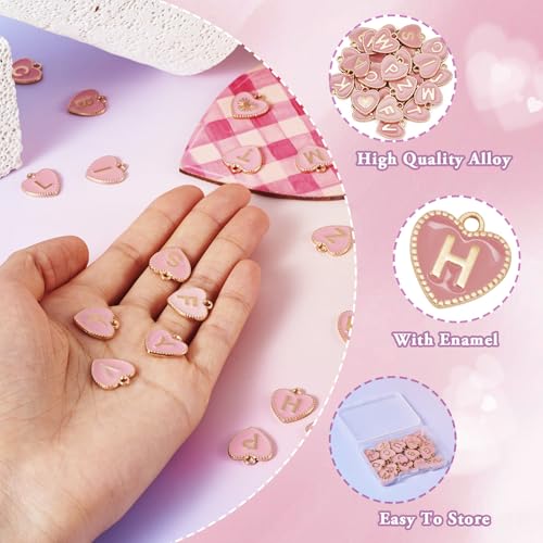 Hart A-Z Letter Charms Alfabet Legering Emaille Hangers voor DIY Ketting sieraden maken 5