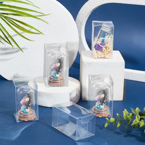 30 st Transparante kunststof PVC doos, 3.8x3.8x6.5cm Clear Cube Cadeauverpakking Dozen Trouwfeest Favor Boxen voor snoep koekjes Cake Chocolade Cadeau en mallen 5