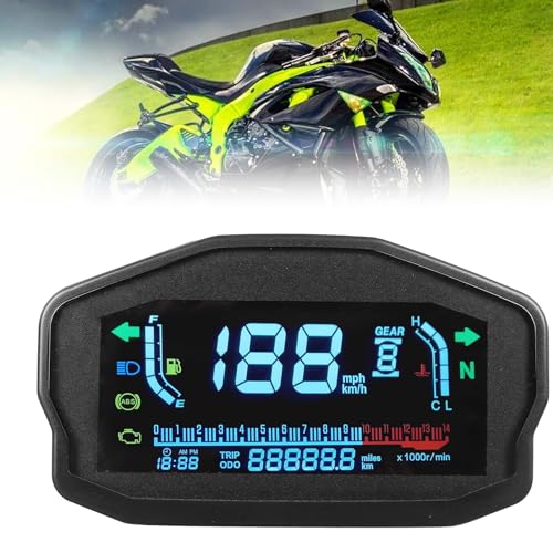 Snelheidsmeter voor motorfietsen, instrumentenpaneel voor motorfietsen, snelheidsmeter, tachometer, LCD digitale weergave, watertemperatuur, olieniveaumeter 5