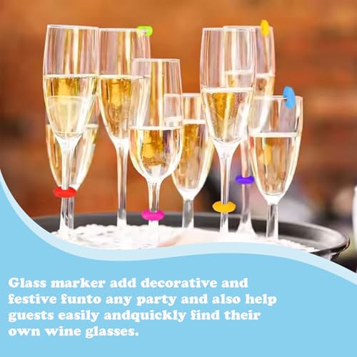 Glazen Marker Siliconen 24 stuks Glazen Marker Drinkglazen Siliconen Glazen Marker Herbruikbaar voor wijnglazen, Champagneglazen, Cocktailglazen voor uw eigen Bekers 4