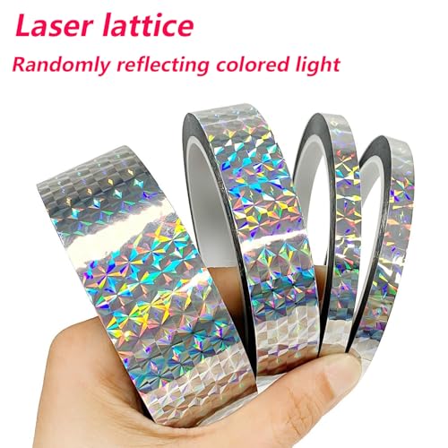 2 Rolls Craft Decoratieve Kleefband, 15mm x 50m Dekking Tape, voor DIY Art Craft Verpakking Decoratie, Zilver 4