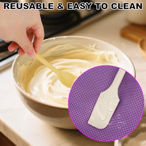 4 st. Set van Mini Siliconen Spatula's, Dubbelzijdig Multifunctioneel Kleine Keuken Scraper Lange Lepel Herbruikbare Stirling Rod voor Jam Cake Cream Butter Glaze Lotion (4 kleuren) 5