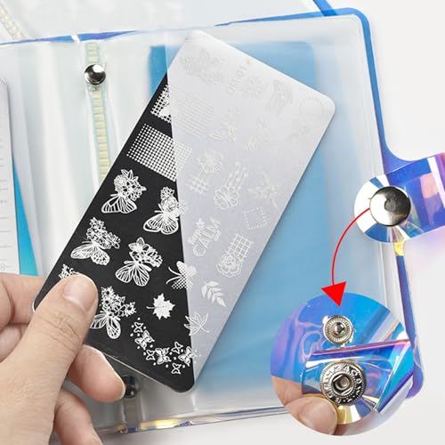 3 stuks Nagel Art plaathouder, Nagel Stamp Plate Case Retangle Stempel stempelen Afbeelding Matte grote capaciteit Nail Art Plate houder Organisator