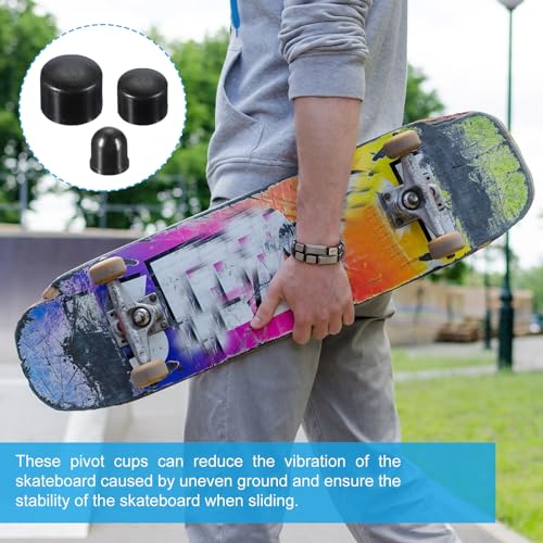 Skateboard Bushings, langboard truck vervanging draaibekers herbouwen set voor outdoor skateboard onderdelen 18mm 16mm 12mm, zwart 4