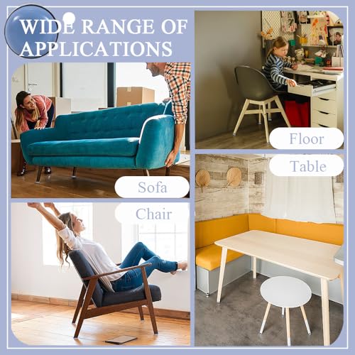 Verpakking van 20 Zelfklevende meubels schuifregelaars ronde vorm Zelfklevende stoel Been glijdt vloerbeschermers Rechthoekige Zelfklevende meubels Glijbanen voor tapijt Houten vloeren 4