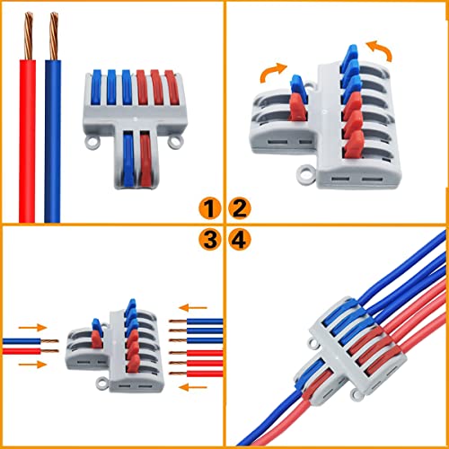 Elektrische connector, SPL-62 Terminalblokken, Compacte Wire Connector, Eindterminalklemmen (7 stuks, 2 in 6 uit)