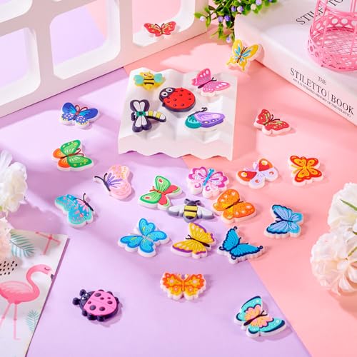 50Stuks Butterfly Cabochons Insect Bee Ladybug Cabochon Small Flying Animals Flatback Kralen voor haar accessoire Scrapbooking Embellishment Telefoon Case Craft Accessory 4