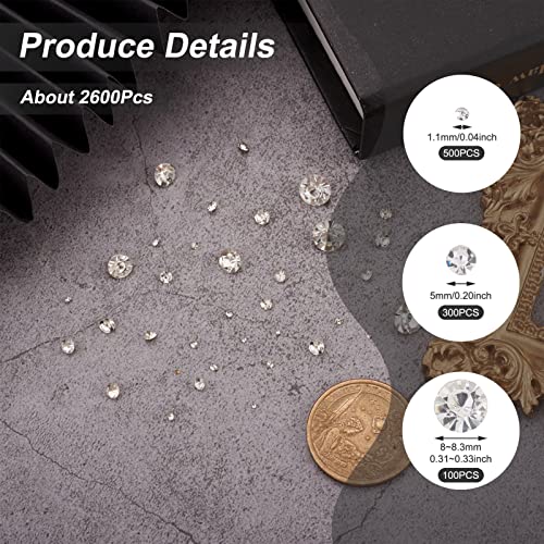 2600st Crystal Pointed Back Rhinestone Glas Facet Diamond Clear Facet Diamond Cabochons 7 Maat Verfraaiing Lose CZ Rhinestone voor Nagel decoratie kunst sieraden maken 4