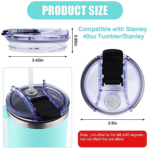 2st Tumbler Lid Vervangingen voor Stanley Quencher 40oz, Spill Proof en stofdichte Tumbler Covers Vervanging Lid voor Stanley