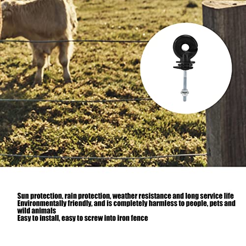 Elektrische Fence-isolator, Zwart, Schroef-aan Ring-insulator, Elektrische Fence-isolator, Weerbestendig, Elektrische Fence-vervanging M5, Pak van 100 5