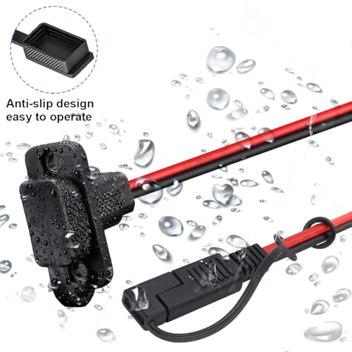 SAE Power Socket Sidewall Port Rechthoekig SAE Quick Coupler Cabling Adapter Plug Extension Cable SAE 10AWG voor Solar Panel Motorhome Motorcycle Generator Battery Charger 4