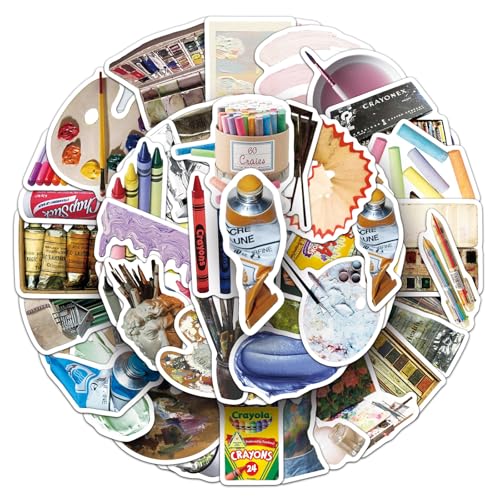 Kunstgereedschap stickers voor jongeren en volwassenen, 50 stuks, kunstgereedschap, vinyl stickerset, auto, motorfiets, fiets, skateboard, snowboard, bagage, laptop, koffer, roer, motorfiets, computer