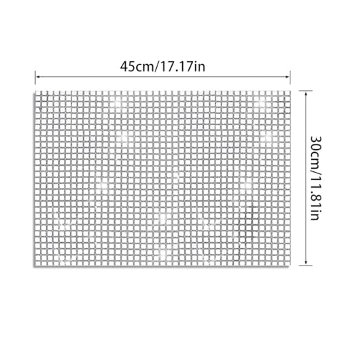 Silver Place Mats Glitter Sparkling 4 stuks Glitter Placemats Non-Slip Wear-Resistant Vinyl Placemats voor Keuken, Eettafel, Hotel, 30 x 45 cm 4
