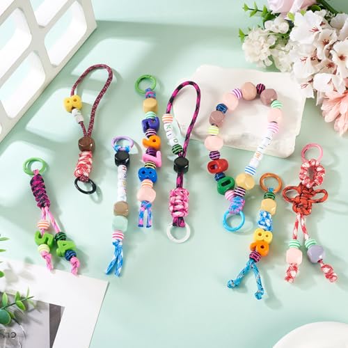 Letterkralen voor sleutelhangers maken cijfer acryl kralen kubus Europese kleurrijke kraal met ringuitingen toouwen voor doe-het-zelf sleutelhanger sieraden maken kits