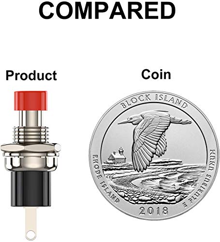 30 st rood 7mm rood mini ronde momentane drukknop, SPST ON-OFF AC 250V/1A, 2 speld voor modelspoor hobby 4