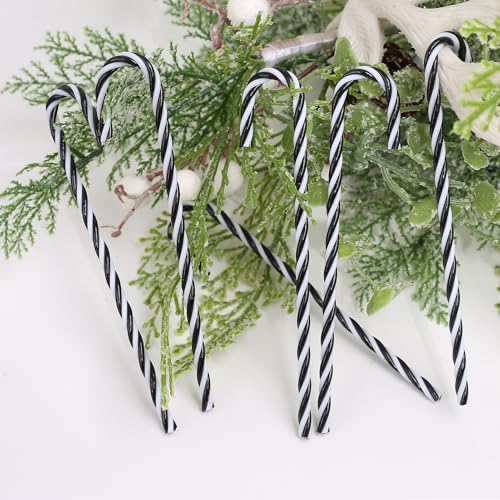 32 stuks Kerstmis Candy Cane decoraties Plastic kerstboom hangende decoratie Candy Canes voor Kerstmis (zwart 15cm) 5