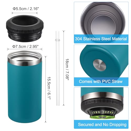 Slim Can Cooler, 16oz Skinny kan geïsoleerd bier sleeve Drinkhouder voor bier soda koffie gewone blikken en flessen, blauw