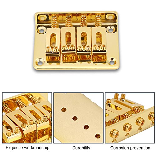 4 String Guitar Bridge, Gitaar String sluiting voor Cigarbox Electric Guitars Bass Ukulele (Gold) 4
