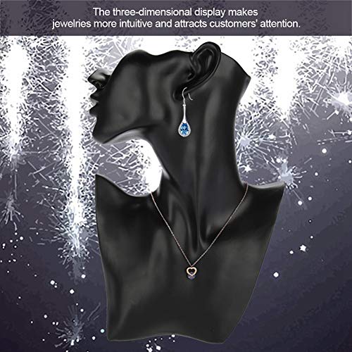 Sieraden Display Mannequin, Ketting en oorbellen Stand, Mannequin Head, Bust Stand, Store Model, Sieraden Display Rack, Ketting Display (Zwart) 4