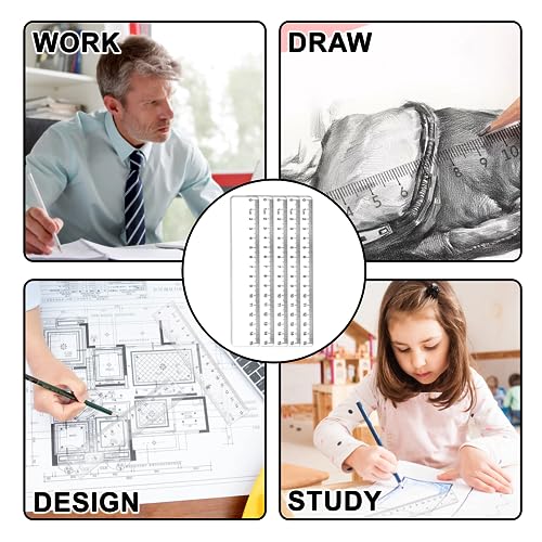 5 stuks Liniaal, 15 cm, Liniaal, Basisschool, Transparante Plastic Liniaal, Liniaal, Liniaal, 15 cm, Flexibel Transparant Meetliner voor School, Kantoor, Huishouden, Ingedrukt Centimeter Schaal 5