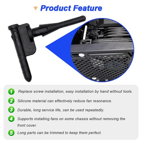 Black Rubber PC CPU Ventilator Vermindert Schroefgeluiden, Anti-Vibratie, Computer Koel Ventilator, Zachte Rubber Montage Schroeven (verpakking van 50) 3