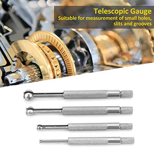 Kleine gatmeter set, telescopische volledige ronde Bore Gauge 4st Baltype Mangaanstaal Binnendiameter Hole Bore Gauge 3-13m m 4