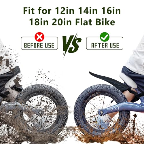 1 paar mudguards Voor kinderen fietsen, Mudguards voorkant achterzijde, Balance Bike Mudguard, Universele verstelbare lengte Mudguards voor 12 Inch 14 Inch 16 Inch 18 Inch 20 Inch Flat Bike 3