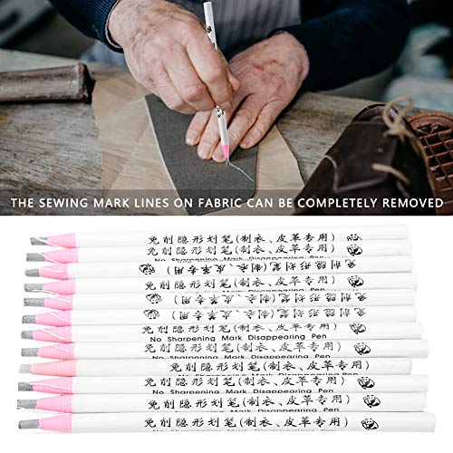Op maat Markeren potlood stof, leer gereedschap uitwisbare krijt naaimarkering Traceren potlood Dressmaker Craft Markeren naaiaccessoires,Pack van 12 3