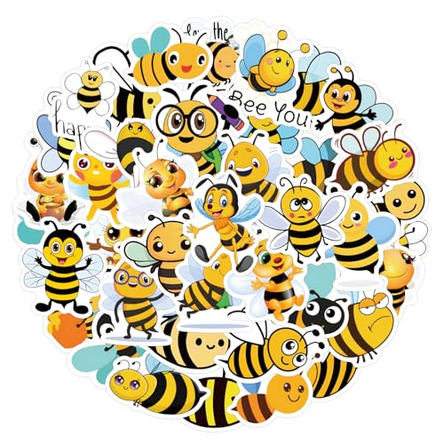 Verpakking van 50 leuke bijen Waterdichte Vinyl Stickers voor automotor Fiets Skateboard Snowboard Bagage Laptop Koffer Helm Motorfiets Motorstickers 5