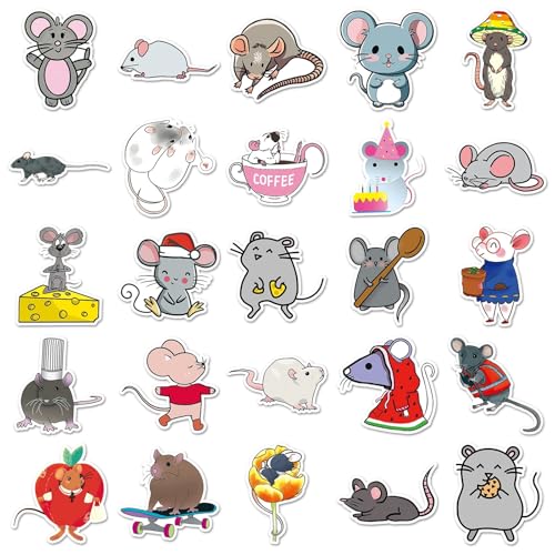 Mauseloch Stickers voor tieners en volwassenen, 50 stuks, Mouse Waterproof Vinyl Sticker Set, Auto, Motorfiets, Fiets, Skateboard, Snowboard, Bagage, Laptop koffer, Helm, Motorfiets, Computer 4