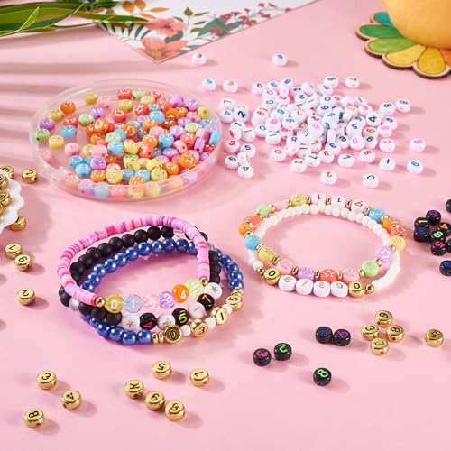 800 st Acryl kralen platte ronde Reading patronen Star & Flower & Mon &Heart patroon diverse acryl kralen Bulk Willekeurig aantal voor doe-het-zelf sieraden maken