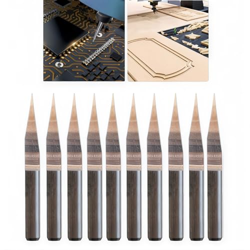 10Stuks Carbide PCB Graveren Bits CNC Router Graveren Bits Tool Set 0.1mm 15°