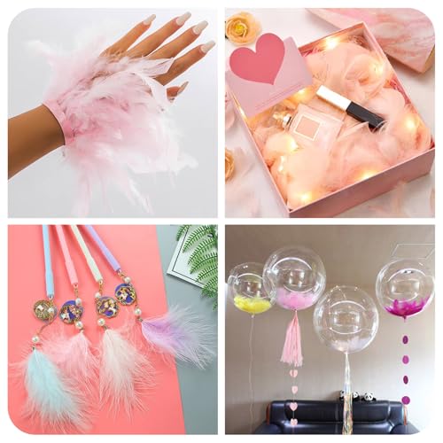 100st Macaron Veren Natuurlijke ganzenveren 3.8-3.5cm Droomvangers Fringe Trim voor bruiloft, Halloween Kleding Bloem Arrangement Carnaval 4