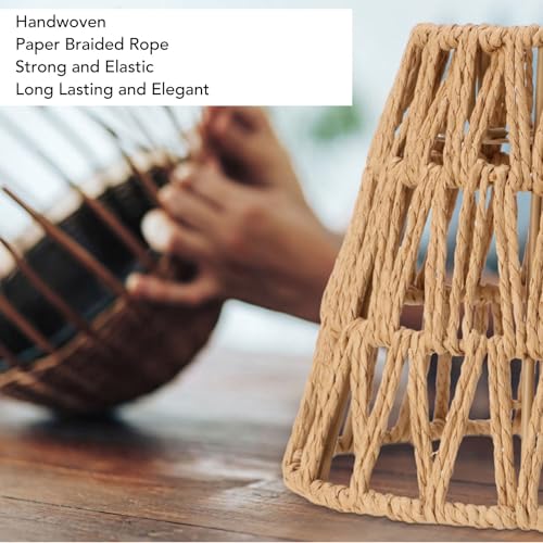 3 Pack Rattan Lampschade met Boho Style Cilinder Geweven Lampen voor Vloerlampen Hanglampjes Kroonluchters Wandschermen 4