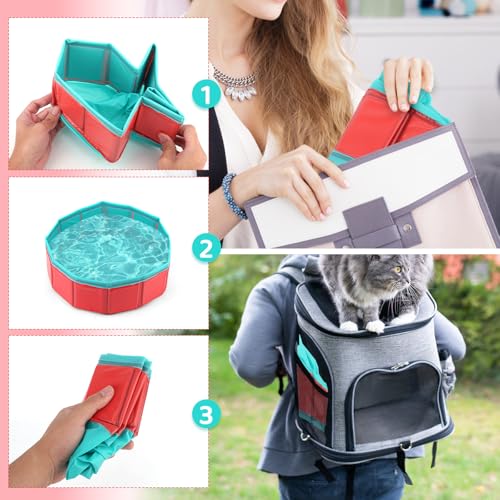Kattenbad Speelgoed, 30x10cm Opvouwbaar Zwembad voor Huisdieren Fishbowl Katten Interactieve Speelgoed voor Huisdieren Endless Cute Gift (Vissen Speelgoed niet inbegrepen) 5