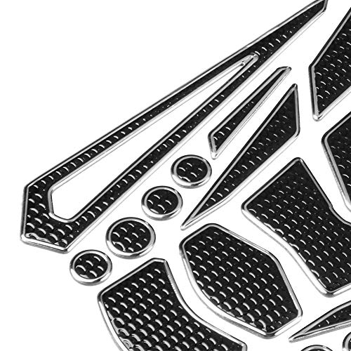 Motorcycle Tank Protector, Universele Motorfiets Zijtank Pad Gas brandstofolie tankpad Stickers Sticker Beschermer Tank Traction Pad (Zilver Rand) 5