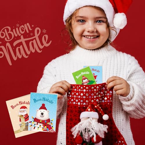 12 stuks mini-notebooks voor kinderen, mini-notebook, Vrolijk kerstcadeau, Kerstcadeau, Kerstcadeau, Kerstman, sneeuwpop, Kerstmis, aandenken, wenskaarten 4