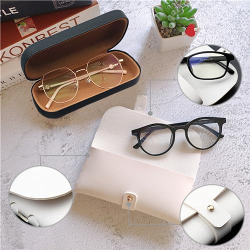 2 stuks glazen geval, draagbare glazen geval harde Shell glazen geval beschermende glazen gevallen voor mannen en vrouwen zonnebrillen geval voor glazen opslag, reizen, studie (zwart + wit), zwart, wit 4